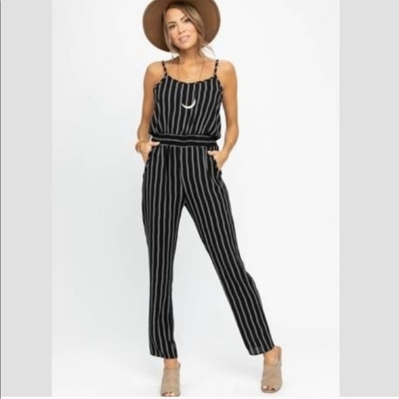 Böhme NWOT Maverick Black Striped Jumpsuit - Picture 1 of 6